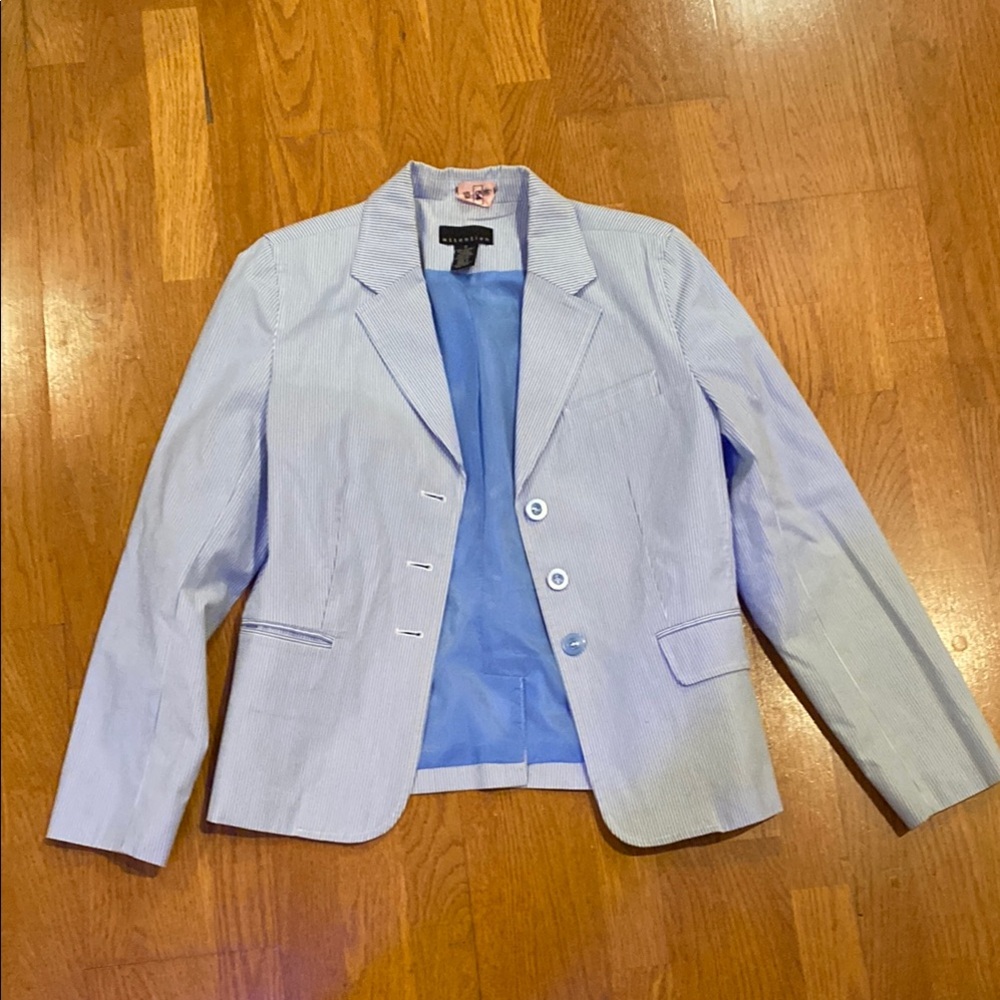 Women's Blue Striped Blazer